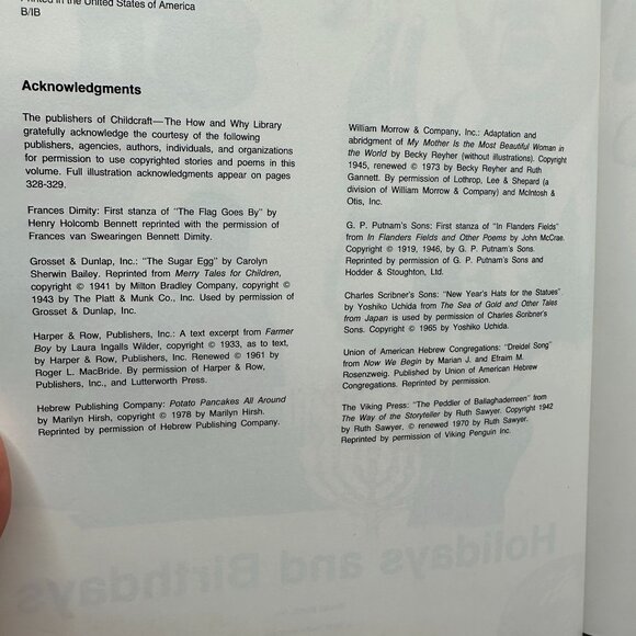 Childcraft "Holidays And Birthdays" Vol. 9 Hardcover Book - Picture 6 of 6